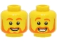 Lot ID: 336737506  Part No: 3626cpb3044  Name: Minifigure, Head Dual Sided Orange Eyebrows and Beard, Smile with Teeth / Large Smile and Raised Eyebrow Pattern - Hollow Stud