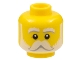 Part No: 3626cpb3087  Name: Minifigure, Head White Eyebrows, Moustache, and Beard, Medium Nougat Crow's Feet Pattern - Hollow Stud