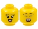 Part No: 3626cpb3094  Name: Minifigure, Head Dual Sided Female, Black Eyebrows, Gap in Teeth, Smile with Tongue / Wide Grin with Teeth and Closed Eyes Pattern - Hollow Stud
