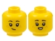 Minifig Head, Eyelashes, Freckles, Crooked Smile / Open Mouth Smile print