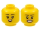 Minifig Head, Eyelashes, Pink Lips, Open Mouth Smile / Clenched Teeth print
