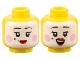 Lot ID: 407300755  Part No: 3626cpb3183  Name: Minifigure, Head Dual Sided Female White Face, Black Eyebrows, Beauty Mark, Bright Pink Circles on Cheeks, Red Lips, Grin / Open Mouth Smile with Top Teeth Pattern - Hollow Stud