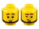 Lot ID: 398341898  Part No: 3626cpb3196  Name: Minifigure, Head Dual Sided Dark Brown Eyebrows and Beard, Neutral / Wink Right Pattern - Hollow Stud