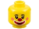 Lot ID: 341214483  Part No: 3626cpb3199  Name: Minifigure, Head Clown Black Eyebrows, Coral Cheeks, Red Nose and Large Mouth Makeup Pattern - Hollow Stud (BAM)