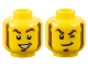 Part No: 3626cpb3249  Name: Minifigure, Head Dual Sided Thick Dark Brown Eyebrows, Mutton Chops, and Soul Patch, Lopsided Open Mouth Smile with Teeth / Lopsided Grin and Wink Pattern - Hollow Stud