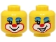 Part No: 3626cpb3324  Name: Minifigure, Head Dual Sided Female Clown Blue Eyebrows, Medium Azure Eye Shadow, Red Nose, Smile / Open Mouth and Wink Pattern - Hollow Stud (BAM)