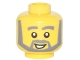 Part No: 3626cpx288  Name: Minifigure, Head Beard with Thick Gray Eyebrows, Angular Beard, Open White Mouth, White Pupils Pattern - Hollow Stud