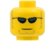 Lot ID: 222705347  Part No: 3626cpx299  Name: Minifigure, Head Glasses with Dark Blue Sunglasses, Closed Mouth, Light Brown Sideburns and Goatee Pattern - Hollow Stud
