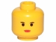 Part No: 3626cpx83  Name: Minifigure, Head Female with Red Lips, Small Eyebrows, Small Eyes Pattern - Hollow Stud