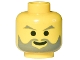 Part No: 3626p39  Name: Minifigure, Head Dark Gray Angled Eyebrows and Beard, Standard Grin Pattern