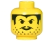Part No: 3626pb0012  Name: Minifigure, Head Moustache Thin, Stubble and Sideburns Pattern
