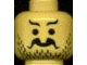 Part No: 3626pb0018  Name: Minifigure, Head Moustache Curly and Split, Short Wavy Eyebrows, Stubble Pattern