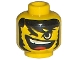 Part No: 3626pb0022  Name: Minifigure, Head Black Bushy Eyebrows, Hair, and Mutton Chops, Wink, Lopsided Open Mouth Smile with Top Teeth and Red Tongue Pattern