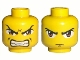 Part No: 3626pb0026  Name: Minifigure, Head Dual Sided Exo-Force Brown Eyes, Scowl with Mouth Closed / Bared Teeth Pattern (Ryo Gate Guard)