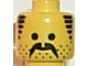 Part No: 3626pb0054  Name: Minifigure, Head Moustache, Stubble and Sideburns Black Pattern