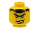 Part No: 3626pb0060  Name: Minifigure, Head Male Scar Across Lip, Angry Black Eyebrows and Messy Hair Pattern (Dracus)