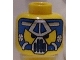Part No: 3626pb0093  Name: Minifigure, Head Alien with Blue and Silver Mask Type 2 Pattern