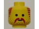 Part No: 3626pb0096  Name: Minifigure, Head Moustache, Stubble and Sideburns Brown Pattern