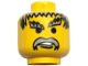 Part No: 3626pb0101  Name: Minifigure, Head Light Gray Bushy Eyebrows, Moustache, and Hair, Chin Dimple, Slight Open Mouth with Teeth Pattern
