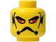 Part No: 3626pb0108  Name: Minifigure, Head Alien with Red Eyes, Frown and Gills Pattern