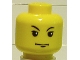 Part No: 3626pb0125  Name: Minifigure, Head Male HP Tom Riddle with Black Eyelashes and White Pupils, Arched Right Brow, Chin Dimple Pattern