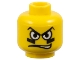 Part No: 3626pb0163  Name: Minifigure, Head Male White Eyes, Black Eyegrease, Wavy Mouth Pattern