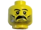 Part No: 3626pb0172  Name: Minifigure, Head Moustache and Stubble Pattern, White Pupils, Eyebrows