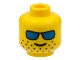 Part No: 3626pb0176  Name: Minifigure, Head Glasses with Blue Sunglasses and Wide-Spaced Stubble Pattern