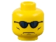 Part No: 3626pb0191  Name: Minifigure, Head Glasses with Blue Sunglasses, Grim Face with Cheek Lines Pattern