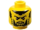 Part No: 3626pb0217  Name: Minifigure, Head Beard Black with Trimmed Chin, Full Cheeks, Striped Sideburns, Scowl Eyebrows, Pupils Pattern (Shadow Knight)