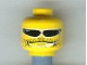 Part No: 3626pb0228  Name: Minifigure, Head Glasses with Headset, Fine Stubble Pattern (Flex)