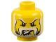 Part No: 3626pb0239  Name: Minifigure, Head Black and White Eyebrows, Moustache, and Full Beard, Lopsided Angry Bared Teeth Pattern