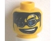 Part No: 3626pb0240  Name: Minifigure, Head Glasses with Blue Glasses, Long Black Bangs and Open Mouth Pattern