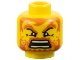 Part No: 3626pb0255  Name: Minifigure, Head Dark Orange Eyebrows, Moustache, Full Beard with Stubble, and Hair, Angry Open Mouth with Teeth Parted Pattern