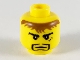 Part No: 3626pb0264  Name: Minifigure, Head Black Goatee, Messy Brown Hair, Cleft Chin, 3 Marks under Left Eye Pattern (Adric)