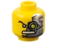 Part No: 3626pb0298  Name: Minifigure, Head Alien with Cyborg Eyepiece, Eyebrow Right Side Pattern