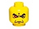 Part No: 3626pb0300 Name: Minifigure, Head Male Angry Eyebrows and Red Eye, White Pupils Pattern Part No: 3626pb0300 Name: Minifigure, Head Male Angry Eyebrows and Red Eye, White Pupils Pattern