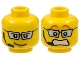 Part No: 3626pb0303  Name: Minifigure, Head Dual Sided Silver Glasses, Headset, Smile / Scared Pattern