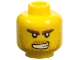 Part No: 3626pb0312  Name: Minifigure, Head Reddish Brown Bushy Eyebrows and Beard Stubble, Open Mouth Scowl with Teeth Pattern