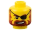 Part No: 3626pb0323  Name: Minifigure, Head Dark Red Eyebrows, Moustache and Full Beard, Black Eye Patch, Lopsided Open Mouth Smile with Teeth Pattern