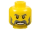 Part No: 3626pb0326  Name: Minifigure, Head Moustache Handlebar and Sideburns Dark Bluish Gray, White Pupils, Teeth Pattern