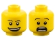 Part No: 3626pb0333  Name: Minifigure, Head Dual Sided Thin Black Eyebrows, Open Mouth Smile with Top Teeth / Surprised Pattern