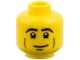 Part No: 3626pb0426  Name: Minifigure, Head Male Black Eyebrows, Cheek Lines and White Pupils Pattern