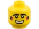 Part No: 3626pb0440  Name: Minifigure, Head Black Eyes and Eyebrows, Two-Color Cheek Paint Pattern
