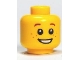 Part No: 3626pb0471  Name: Minifigure, Head Child with Reddish Brown Eyebrows and Freckles, Open Mouth Smile with Teeth Pattern