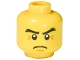 Part No: 3626pb0503  Name: Minifigure, Head Thick Eyebrows, White Pupils and Crow's Feet Pattern