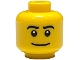 Part No: 3626pb0511  Name: Minifigure, Head Black Eyebrows and Wide Grin Pattern