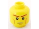 Part No: 3626pb0515  Name: Minifigure, Head Male Long Brown Eyebrows and Light Brown Cheek Lines Pattern (Elf)