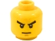 Part No: 3626pb0521  Name: Minifigure, Head Black Eyebrows, Medium Nougat Chin Dimple, Stern Pattern