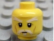 Part No: 3626pb0522  Name: Minifigure, Head White Bushy Eyebrows, Moustache and Soul Patch, Upper Eyelids, Medium Nougat Cheek Lines and Wrinkles, Neutral Pattern